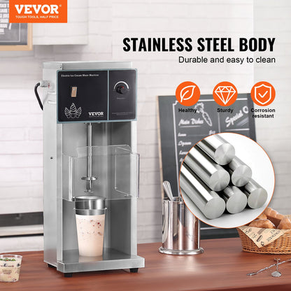 VEVOR Ice Cream Blender, 400W High-Speed Ice Cream Maker Mixer Stir Machine 4200RPM, Stepless Speed Adjustment, 304 Stainless Steel Ice Cream Shaker, 3 Hand Cups, Make Various Flavors of Ice Cream - BQLJBJBZL9OZ4PGZ9V1 - view 3