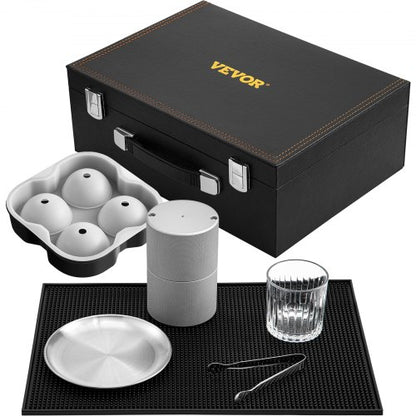 VEVOR Ice Ball Press Kit, Anodized 7075 Aluminum, with Silicone Moulds, Large Mat, Stainless Steel Tong & Two Glasses, Double Size Crystal Clear Rounds for Whiskeys, Cocktails on - BQMJBDDWC60MMPVQNV0 - view 1