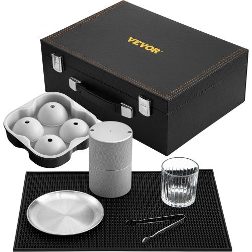 VEVOR Ice Ball Press Kit, Anodized 7075 Aluminum, with Silicone Moulds, Large Mat, Stainless Steel Tong & Two Glasses, Double Size Crystal Clear Rounds for Whiskeys, Cocktails on - BQMJBDDWC60MMPVQNV0 - view 1