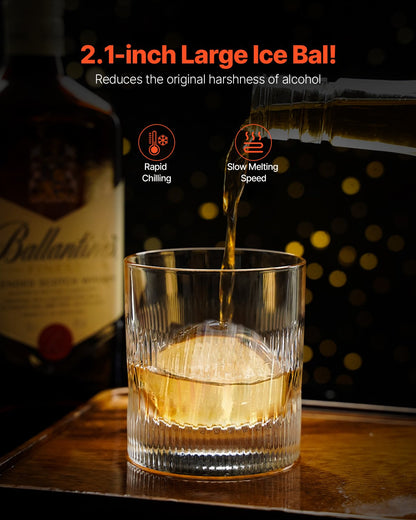 VEVOR Ice Ball Press, 2.1" Ice Ball Maker, Aviation Aluminum Ice Ball Press Kit for 53mm Ice Sphere, Ice Press with Tong and Drip Tray, for Whiskey, Cocktail, Bourbon, Scot on Party & Holiday - BQYJYSLC53MMB9SO7V0 - view 5