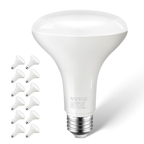 VEVOR BR30 Flood Light Bulb, 12 Pack LED Indoor Flood Lights, 850 Lumens LED Flood Light Bulbs, E26 Standard Base, 3000K Warm Light, 15,000 Hour Lifetime, Stepless Dimmable Recessed Can Light Bulbs - BRDPLXBR30XHYAMY6V6 - view 2