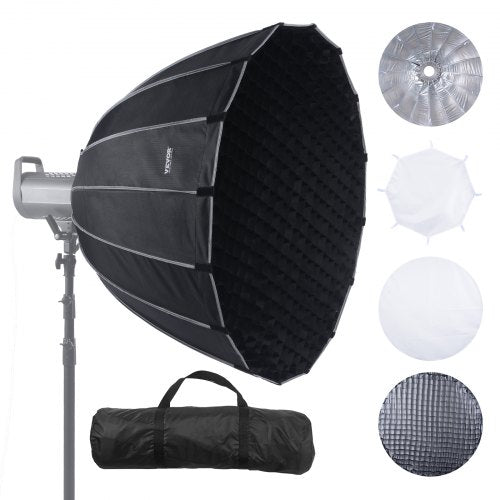 VEVOR Parabolic Softbox, 33 in / 850 mm, Quick Release and Quick Fold, Lightweight and Portable, Universal Bowens Mount, 4 Lighting Effects, Fits for Professionoal Photography, Daily Filming - BRJKRGZ33INC06JUUV0 - view 2