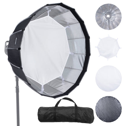 VEVOR Parabolic Softbox, 33 in / 850 mm, Quick Release and Quick Fold, Lightweight and Portable, Universal Bowens Mount, 4 Lighting Effects, Fits for Professionoal Photography, Daily Filming - BRJKRGZ33INC06JUUV0 - view 10