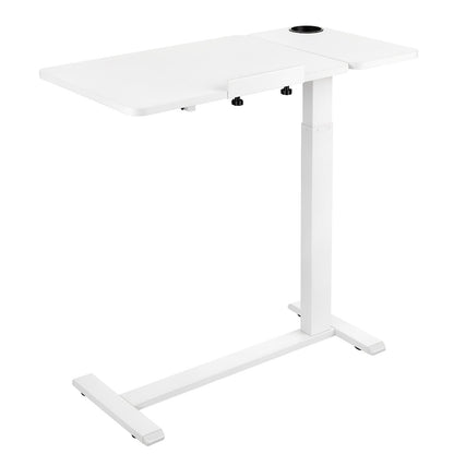 VEVOR Overbed Table 31.5"W x 15.7"D Mobile Bedside Table with Wheels White, for Home Office Bed Couch, Height Adjustable Rolling Laptop Desk, Portable Standing Cart with Tilting Desktop & Cup Holder - BSCSZBSBSCSZ14LYZ001V0 - view 10