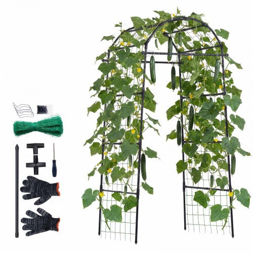 VEVOR Cucumber Trellis, U-Shape Garden Trellises for Raised Bed, Metal Arch Plant Support for Vine, Climbing Plants Outdoor, Peas, Beans, Zucchini, Tomato, Squash, Flower (32.01 x 31.5 x 80.71 in) - BSGXHGPJBSGC49FJW001V0 - view 2