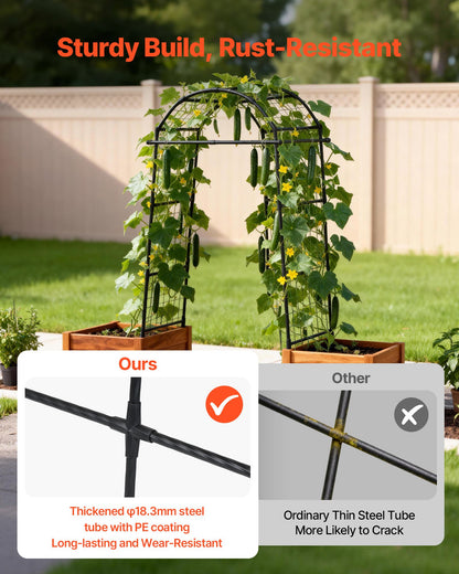VEVOR Cucumber Trellis, U-Shape Garden Trellises for Raised Bed, Metal Arch Plant Support for Vine, Climbing Plants Outdoor, Peas, Beans, Zucchini, Tomato, Squash, Flower (32.01 x 31.5 x 80.71 in) - BSGXHGPJBSGC49FJW001V0 - view 3