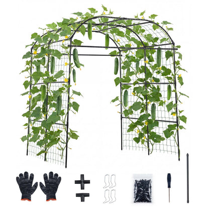VEVOR Cucumber Trellis, U-Shape Garden Trellises for Raised Bed, Metal Wide Top Arch Plant Support for Vine, Climbing Plants, Peas, Beans, Zucchini, Tomato, Squash, Flower (71.26 x 64.96 x 82.68 in) - BSGXHGPJBSGCV598A001V0 - view 1