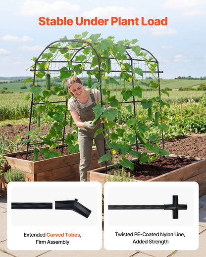 VEVOR Cucumber Trellis, U-Shape Garden Trellises for Raised Bed, Metal Arch Plant Support for Vine, Climbing Plants Outdoor, Peas, Beans, Zucchini, Tomato, Squash, Flower (70.87 x 44.09 x 82.99 in) - BSGXHGPJBSGCWVYEB001V0 - view 4