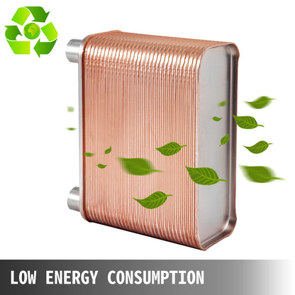 VEVOR Heat Exchanger 3\"x7.5\" 60 Plates Brazed Plate Heat Exchanger 316L 1/2\" BSP FPT Heat Exchanger EATB12 Beer Wort Chiller for Hydronic Heating - BSHRQ1260FB12G601V0 - view 4