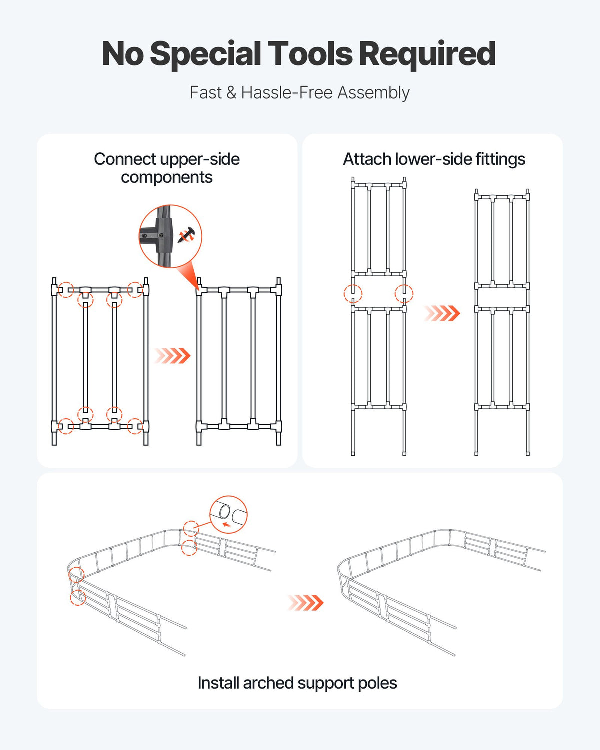 VEVOR Garden Arbor, 94.5 (H) x 126 (W) x 15.8 (D) in Metal Archway, Sturdy Outdoor Trellis Arch with Stakes, Easy to Assemble, Pergola Arbor for Plant Climbing Yard Lawn Wedding Party Decoration - BSHYGMBS9451K3NZR001V0 - view 5