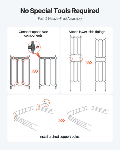 VEVOR Garden Arbor, 94.5 (H) x 126 (W) x 15.8 (D) in Metal Archway, Sturdy Outdoor Trellis Arch with Stakes, Easy to Assemble, Pergola Arbor for Plant Climbing Yard Lawn Wedding Party Decoration - BSHYGMBS9451K3NZR001V0 - view 5
