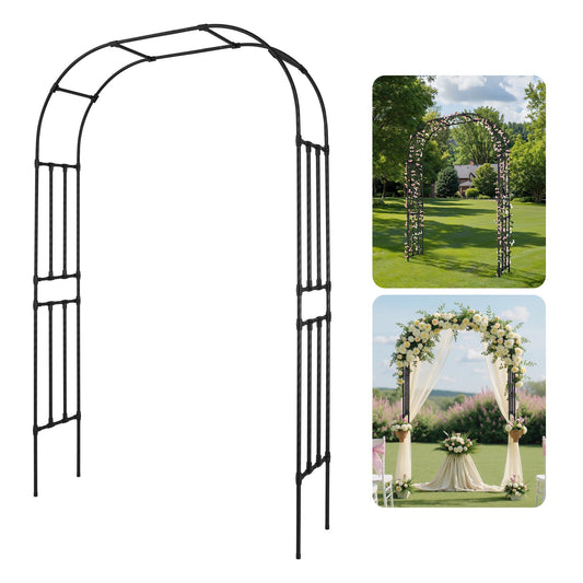 VEVOR Garden Arbor, 94.5 (H) x 59 (W) x 15.8 (D) in Metal Archway, Sturdy Outdoor Trellis Arch with Stakes, Easy to Assemble, Pergola Arbor for Plant Climbing Yard Lawn Wedding Party Decoration - BSHYGMBS94559254C001V0 - view 1