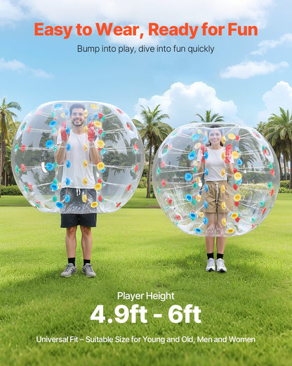VEVOR Inflatable Bumper Balls 1-Pack, 5FT/1.5M Body Sumo Zorb Ball, 0.8mm Thick PVC Human Hamster Bubble Knocker for Outdoor Sports Team Gaming Play, Bopper Toy for Garden Yard Park, Multicolor - BSJGKDSZJ5YC78NGJ001V0 - view 4