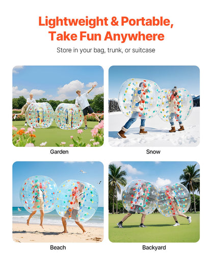 VEVOR Inflatable Bumper Balls 1-Pack, 5FT/1.5M Body Sumo Zorb Ball, 0.8mm Thick PVC Human Hamster Bubble Knocker for Outdoor Sports Team Gaming Play, Bopper Toy for Garden Yard Park, Multicolor - BSJGKDSZJ5YC78NGJ001V0 - view 7