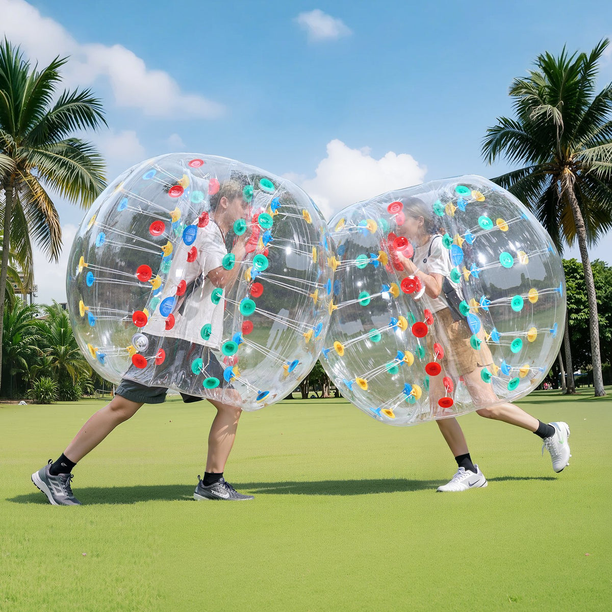 VEVOR Inflatable Bumper Balls 1-Pack, 5FT/1.5M Body Sumo Zorb Ball, 0.8mm Thick PVC Human Hamster Bubble Knocker for Outdoor Sports Team Gaming Play, Bopper Toy for Garden Yard Park, Multicolor - BSJGKDSZJ5YC78NGJ001V0 - view 9