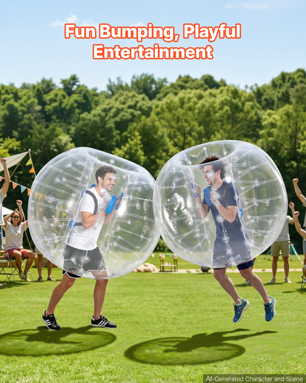VEVOR 2-Pack Inflatable Bumper Balls 5FT Human Bubble for Adult Transparent, for Backyard, Camping, Picnic, Park, Lawn, and Outdoor Team Gameplay, Thickened PVC Material, Sumo Hamster Ball with Handle - BSJGKTMSZJ5Y9D7C6001V0 - view 3