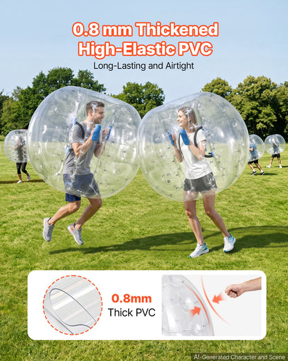 VEVOR 2-Pack Inflatable Bumper Balls 5FT Human Bubble for Adult Transparent, for Backyard, Camping, Picnic, Park, Lawn, and Outdoor Team Gameplay, Thickened PVC Material, Sumo Hamster Ball with Handle - BSJGKTMSZJ5Y9D7C6001V0 - view 4