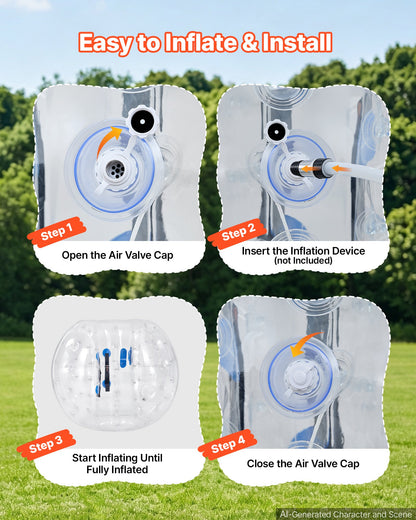 VEVOR 2-Pack Inflatable Bumper Balls 5FT Human Bubble for Adult Transparent, for Backyard, Camping, Picnic, Park, Lawn, and Outdoor Team Gameplay, Thickened PVC Material, Sumo Hamster Ball with Handle - BSJGKTMSZJ5Y9D7C6001V0 - view 7