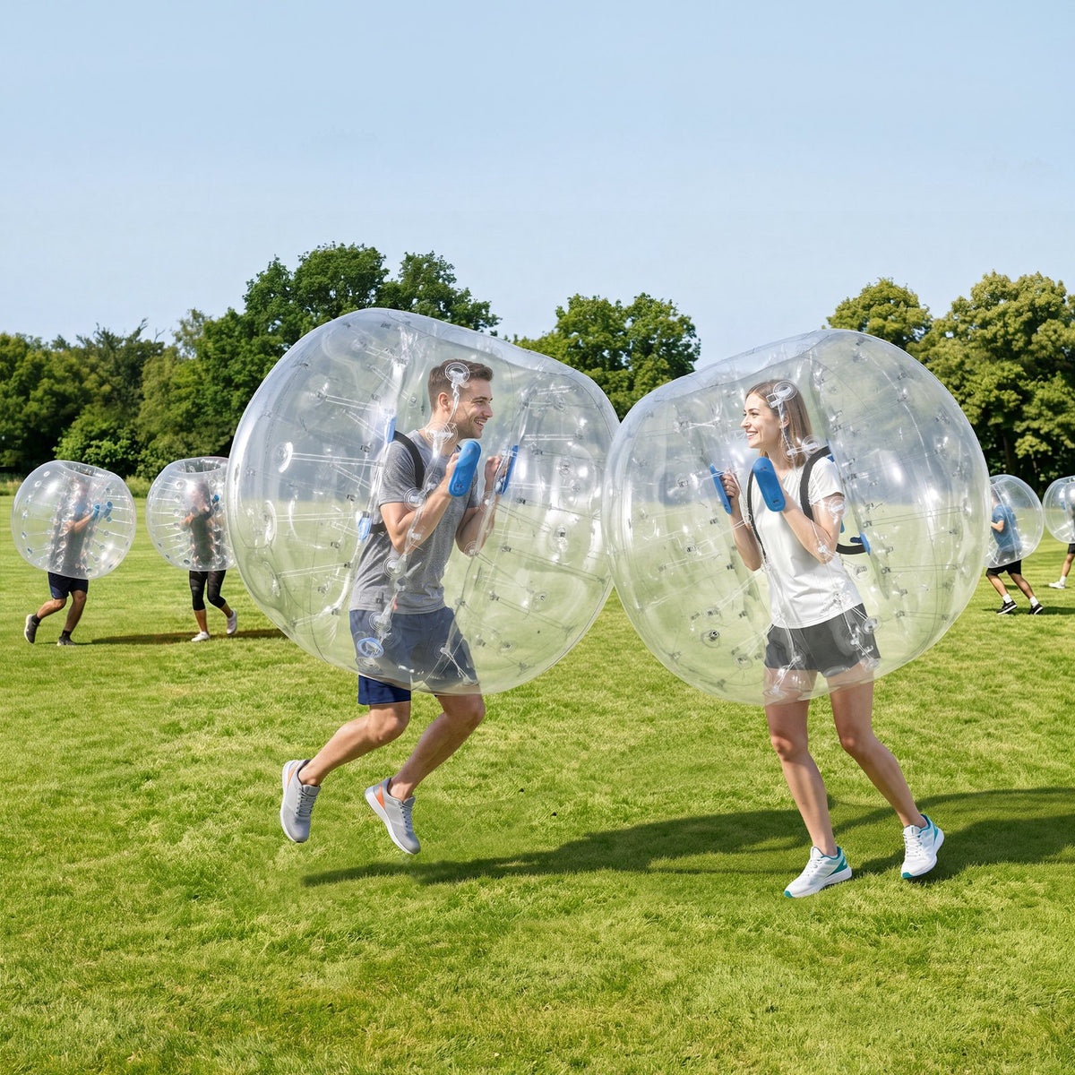 VEVOR 2-Pack Inflatable Bumper Balls 5FT Human Bubble for Adult Transparent, for Backyard, Camping, Picnic, Park, Lawn, and Outdoor Team Gameplay, Thickened PVC Material, Sumo Hamster Ball with Handle - BSJGKTMSZJ5Y9D7C6001V0 - view 9