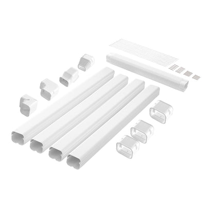 VEVOR Mini Split Line Set Cover 3-inch W 15.8Ft L, PVC Decorative Pipe Line Cover For Air Conditioner with 4 Straight Ducts & Full Components Easy to Install, Paintable for Heat Pumps, White - BSKSQFTSKDGX6NH9BV0 - view 10