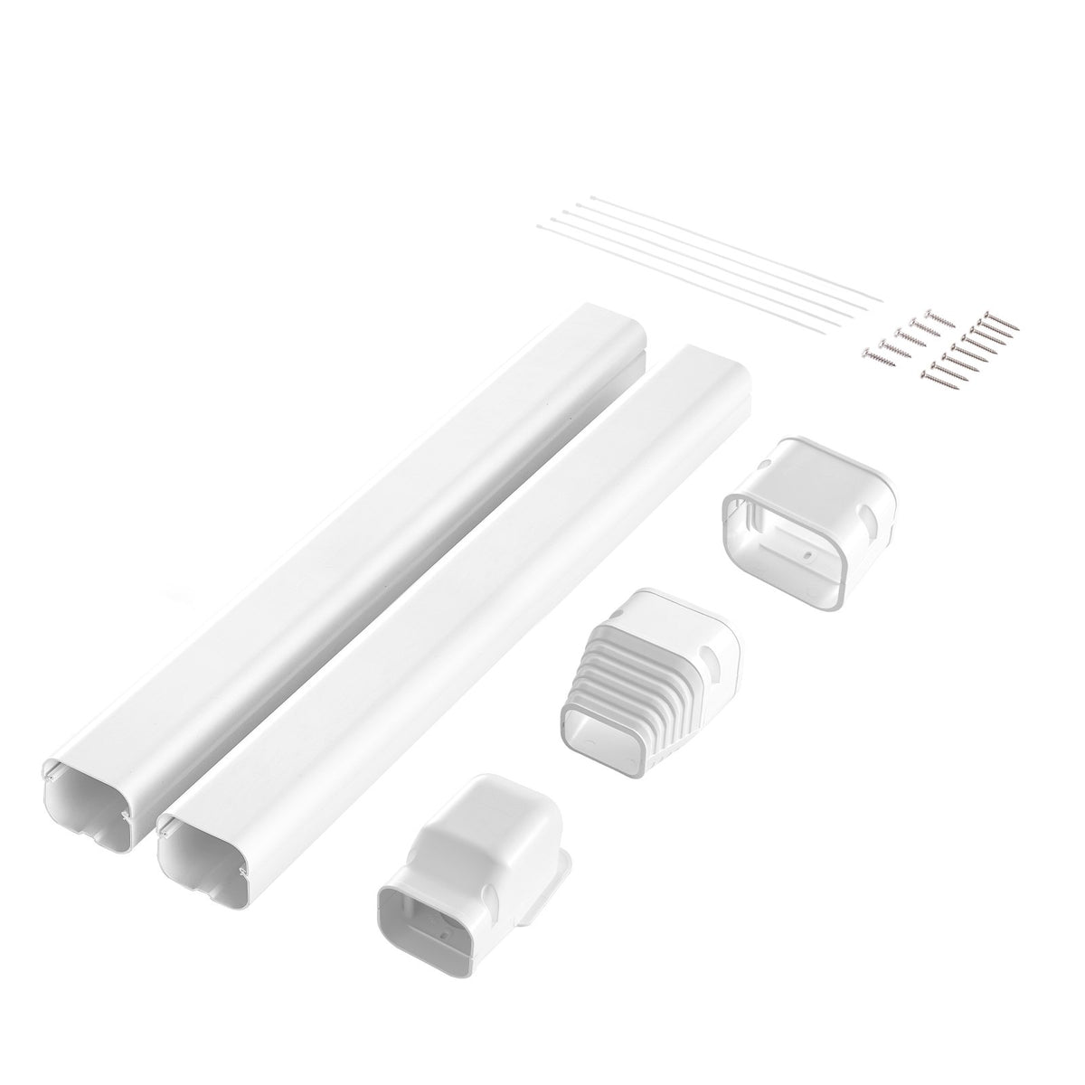 VEVOR Mini Split Line Set Cover 3-inch W 7.4Ft L, PVC Decorative Pipe Line Cover For Air Conditioner with 2 Straight Ducts & Full Components Easy to Install, Paintable for Heat Pumps, White - BSKSQFTSKDGXVBQRUV0 - view 10
