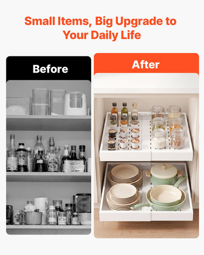VEVOR Pull Out Cabinet Organizer, 2 Pack Expandable Width (12.2"-18.9"), 20.47" Deep Pull Out Drawers for Cabinets, Sliding Drawer for Kitchen Pantry Cabinet Organizer with Nano Adhesive Strips, White - BSLL21YCBS2GCPXD7001V0 - view 7