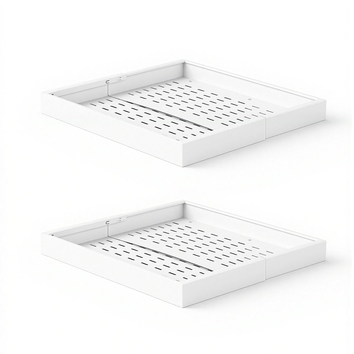 VEVOR Pull Out Cabinet Organizer, 2 Pack Expandable Width (12.2"-18.9"), 20.47" Deep Pull Out Drawers for Cabinets, Sliding Drawer for Kitchen Pantry Cabinet Organizer with Nano Adhesive Strips, White - BSLL21YCBS2GCPXD7001V0 - view 10