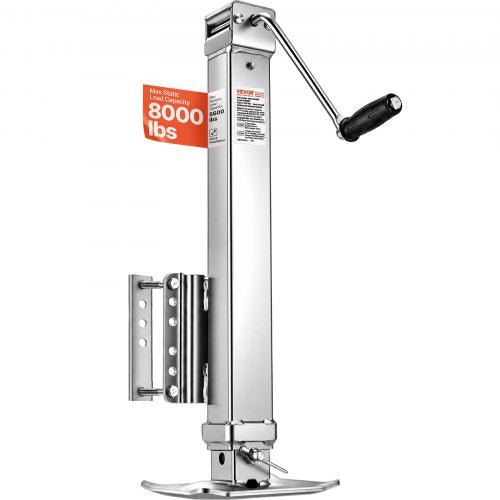 VEVOR Trailer Jack, 8000 lbs Static Load Capacity, Heavy Duty Swivel Bolt-on Trailer Jack, 28.5" Lift Trailer Jack Stand with Handle for RV Trailer, Horse Trailer, Utility Trailer, and Yacht Trailer - BSLSTCQJDSYKCWY2VV0 - view 2