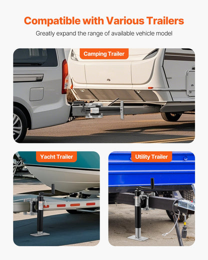 VEVOR Trailer Jack, 2000 lbs Dynamic Load Capacity, Heavy Duty Swivel Bolt-on Trailer Jack, 10" Lift Trailer Jack Stand with Handle for RV Trailer, Horse Trailer, Utility Trailer, and Yacht Trailer - BSLSTCQJDSYKG5K4FV0 - view 7