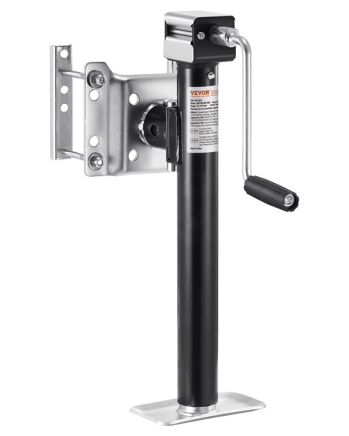 VEVOR Trailer Jack, 5000 lbs Dynamic Load Capacity, Heavy Duty Swivel Bolt-on Trailer Jack, 14.3" Lift Trailer Jack Stand with Handle for RV Trailer, Horse Trailer, Utility Trailer, and Yacht Trailer - BSLSTCQJDSYKZRU01V0 - view 1