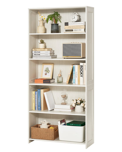 VEVOR 5 Tiers Wide Bookshelf, 68 in Wooden Open Bookcase with Display Storage Organizer Shelf, Freestanding Tall Display Floor Bookcase Bookshelf for Library, Bedroom, Living Room, Office, White - BSSJZFXBHB1LUKRBCV0 - view 1