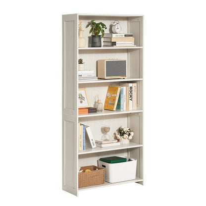 VEVOR 5 Tiers Wide Bookshelf, 68 in Wooden Open Bookcase with Display Storage Organizer Shelf, Freestanding Tall Display Floor Bookcase Bookshelf for Library, Bedroom, Living Room, Office, White - BSSJZFXBHB1LUKRBCV0 - view 10