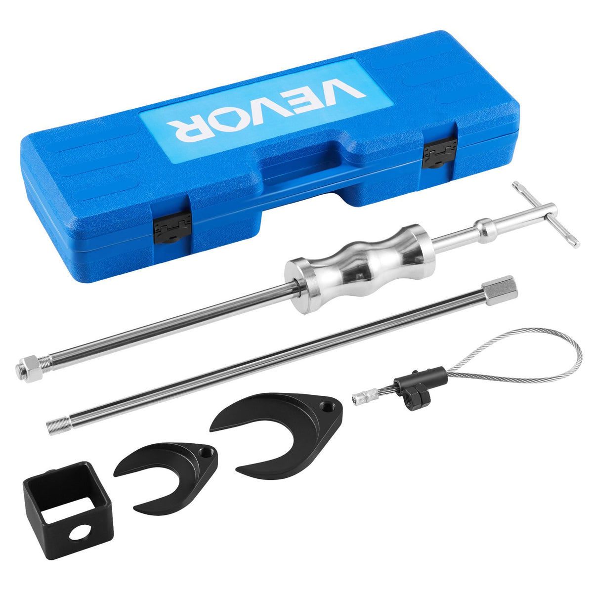 VEVOR Inner CV Axle Puller Tool Set with 5/8 in-18 Slide Hammer & 2-Inch 2.5-Inch CV Joint Fork Adapter, Inner CV Joint Removal Tool Kit, Heavy Duty Front Wheel Drive Axle Puller Slide Hammer Set - BSXBZLBQHCLB8GTPD001V0 - view 1