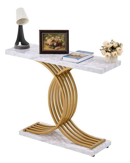 VEVOR Narrow Console Sofa Table, 39.4 inches Behind Couch Table, 1-Tier Long Entryway Table and Skinny Hallway Table, Narrow Sofa Table with Metal Frame, for Entryway, Hallway, Living Room & Bedroom - BSXGZDCK3941NZAI3V0 - view 1