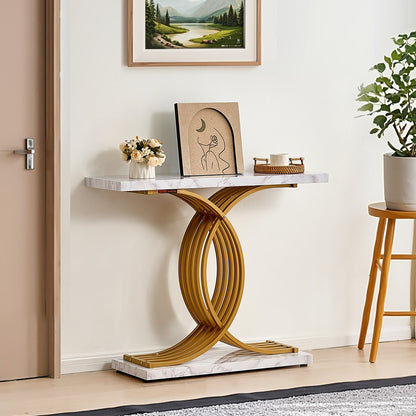VEVOR Narrow Console Sofa Table, 39.4 inches Behind Couch Table, 1-Tier Long Entryway Table and Skinny Hallway Table, Narrow Sofa Table with Metal Frame, for Entryway, Hallway, Living Room & Bedroom - BSXGZDCK3941NZAI3V0 - view 9