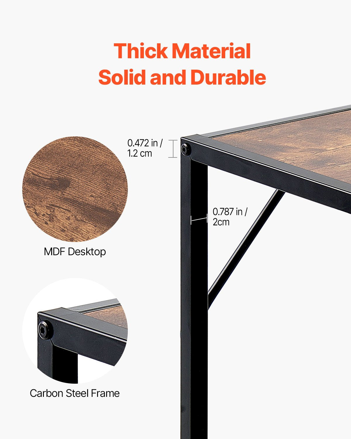 VEVOR Narrow Console Table, 41.7" Behind Couch Table with Power Outlets, 2-Tier Long Entryway Table, Sofa Table with Metal Frame and Charge Station, for Entryway, Hallway, Living Room - BSXGZDCK4171W3Q5FV1 - view 5