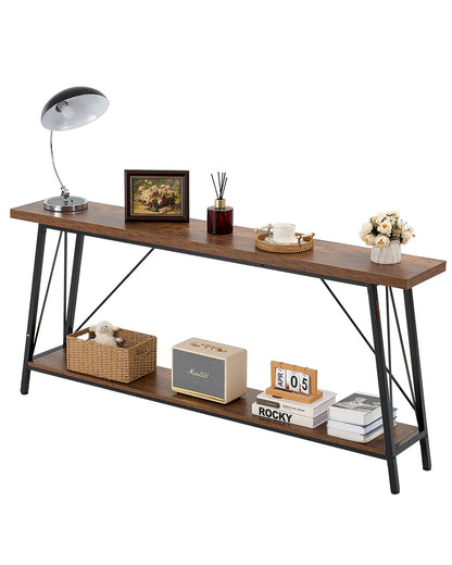 VEVOR Narrow Console Sofa Table, 70.9 inches Behind Couch Table, 2-Tier Long Entryway Table and Skinny Hallway Table, Narrow Sofa Table with Metal Frame, for Entryway, Hallway, Living Room & Bedroom - BSXGZDCK708624KBQV0 - view 1
