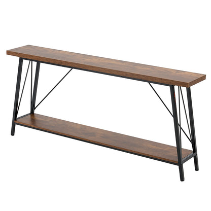 VEVOR Narrow Console Sofa Table, 70.9 inches Behind Couch Table, 2-Tier Long Entryway Table and Skinny Hallway Table, Narrow Sofa Table with Metal Frame, for Entryway, Hallway, Living Room & Bedroom - BSXGZDCK708624KBQV0 - view 10