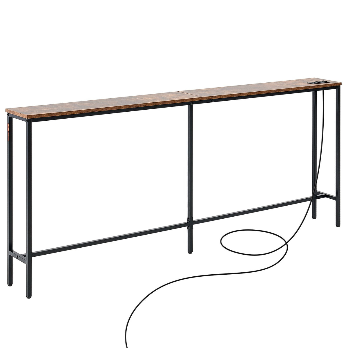 VEVOR Narrow Console Table, 70.9" Behind Couch Table with Power Outlets, 1-Tier Long Entryway Table, Narrow Sofa Table with Metal Frame and Charge Station, for Entryway, Hallway, Living Room - BSXGZDCK7097G7KJJV1 - view 10