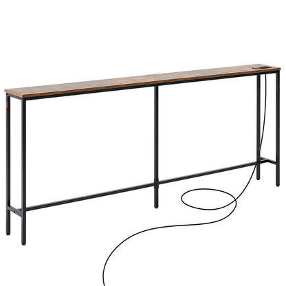 VEVOR Narrow Console Table, 70.9" Behind Couch Table with Power Outlets, 1-Tier Long Entryway Table, Narrow Sofa Table with Metal Frame and Charge Station, for Entryway, Hallway, Living Room - BSXGZDCK7097G7KJJV1 - view 10