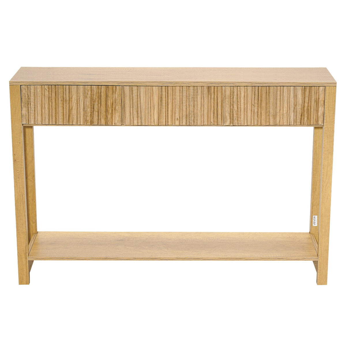 VEVOR 47 in Console Table, Farmhouse Desk Behind the Couch with Drawers and Bottom Storage Shelf, Wooden Rectangle Entrance Narrow Sofa Table for Hallway, Bedroom, Living Room, Foyer, Burlywood - BSXGZEKNSFCTN6JPE001V0 - view 10