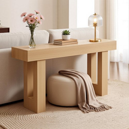 VEVOR 63 in Console Table, Farmhouse Desk Behind the Couch, Wooden Rectangle Entrance Desk, Narrow Long Sofa Table Accent Stand for Hallway, Bedroom, Living Room, Foyer, Easy Assembly, Burlywood - BSXGZEKNSFDCHP2KX001V0 - view 2