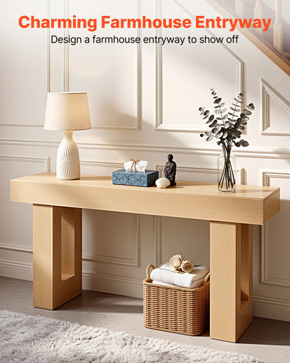 VEVOR 63 in Console Table, Farmhouse Desk Behind the Couch, Wooden Rectangle Entrance Desk, Narrow Long Sofa Table Accent Stand for Hallway, Bedroom, Living Room, Foyer, Easy Assembly, Burlywood - BSXGZEKNSFDCHP2KX001V0 - view 3