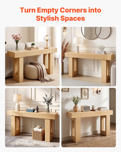 VEVOR 63 in Console Table, Farmhouse Desk Behind the Couch, Wooden Rectangle Entrance Desk, Narrow Long Sofa Table Accent Stand for Hallway, Bedroom, Living Room, Foyer, Easy Assembly, Burlywood - BSXGZEKNSFDCHP2KX001V0 - view 8