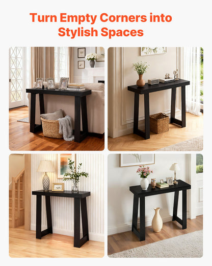 VEVOR 36 in Console Table, Modern Desk Behind the Couch, Wooden Rectangle Entrance Desk, Narrow Long Sofa Table Accent Stand, Ideal for Hallway, Bedroom, Living Room, Foyer, Easy Assembly, Black - BSXGZEKXDFDC2HZOH001V0 - view 8