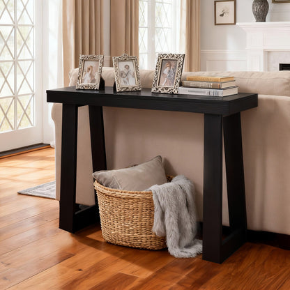 VEVOR 36 in Console Table, Modern Desk Behind the Couch, Wooden Rectangle Entrance Desk, Narrow Long Sofa Table Accent Stand, Ideal for Hallway, Bedroom, Living Room, Foyer, Easy Assembly, Black - BSXGZEKXDFDC2HZOH001V0 - view 9