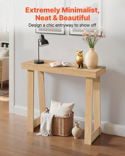 VEVOR 36 in Console Table, Modern Desk Behind the Couch, Wooden Rectangle Entrance Desk, Narrow Long Sofa Table Accent Stand, Ideal for Hallway, Bedroom, Living Room, Foyer, Easy Assembly, Burlywood - BSXGZEKXDFDCFPA8Z001V0 - view 3