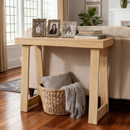 VEVOR 36 in Console Table, Modern Desk Behind the Couch, Wooden Rectangle Entrance Desk, Narrow Long Sofa Table Accent Stand, Ideal for Hallway, Bedroom, Living Room, Foyer, Easy Assembly, Burlywood - BSXGZEKXDFDCFPA8Z001V0 - view 9