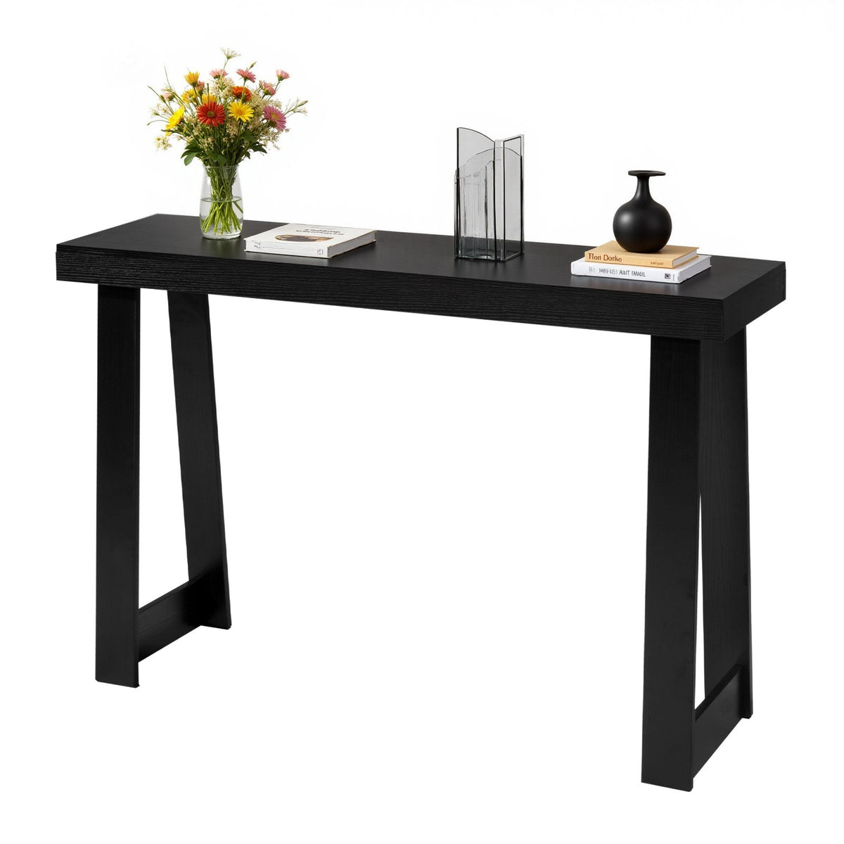 VEVOR 46 in Console Table, Modern Desk Behind the Couch, Wooden Rectangle Entrance Desk, Narrow Long Sofa Table Accent Stand for Hallway, Bedroom, Living Room, Foyer, Easy Assembly, Black - BSXGZEKXDFDCSG0Y6001V0 - view 1