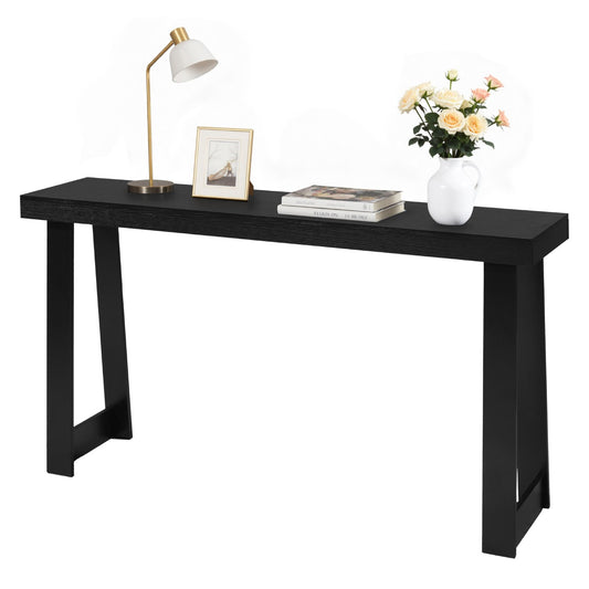 VEVOR 56 in Console Table, Modern Desk Behind the Couch, Wooden Rectangle Entrance Desk, Narrow Long Sofa Table Accent Stand, Ideal for Hallway, Bedroom, Living Room, Foyer, Easy Assembly, Black - BSXGZEKXDFDCVS4X2001V0 - view 1